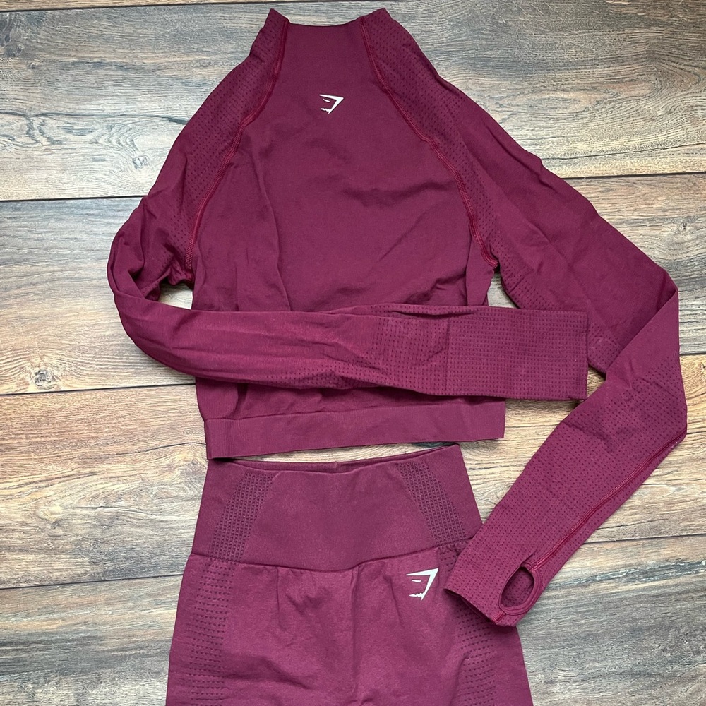 Baked Maroon Marl workout set